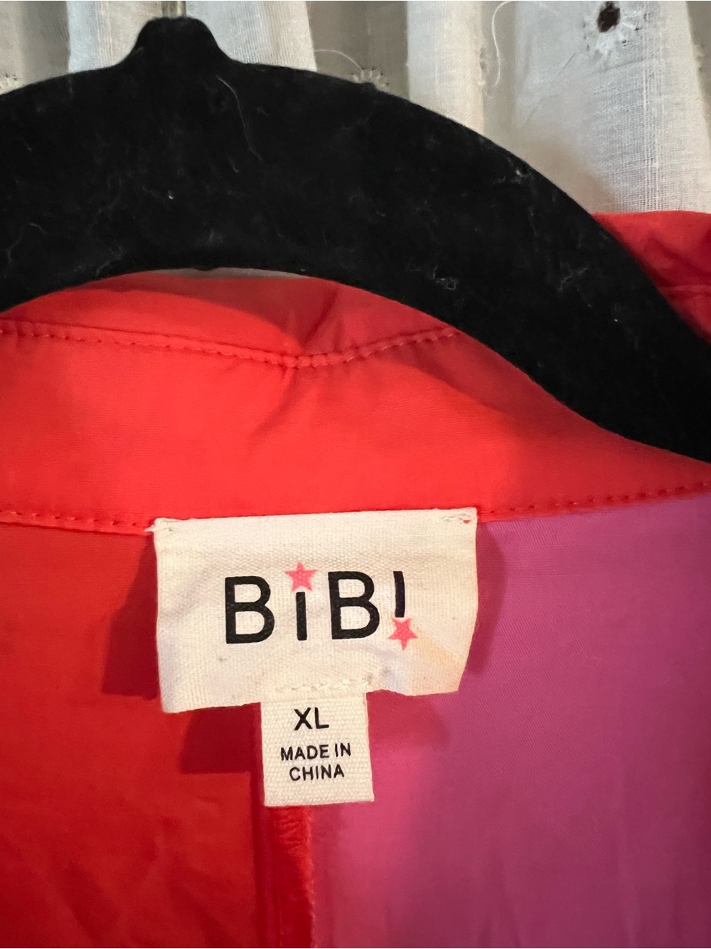 BiBi Two-Tone Red & Pink Button Babydoll Tunic - Picture 6 of 8